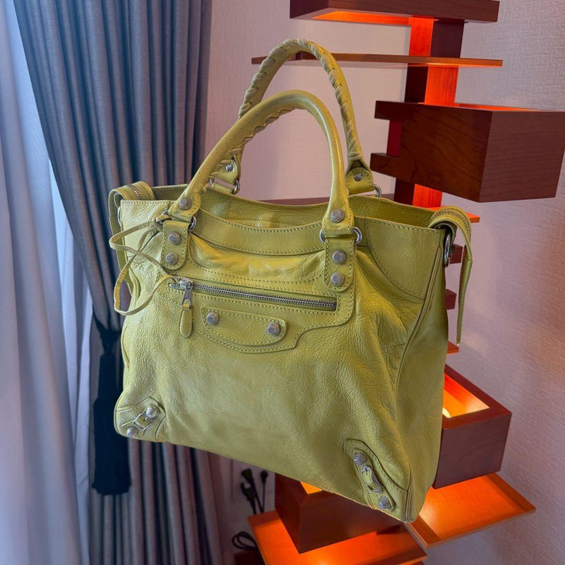 Balenciaga Handbag Shoulder Bag Leather Lime Green