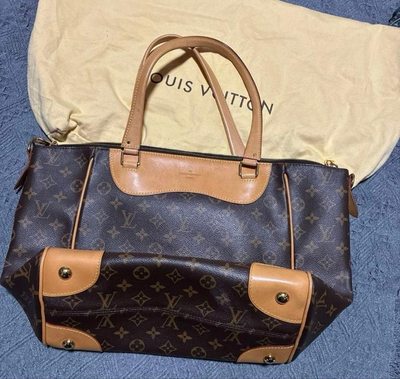 Louis Vuitton Estrela MI0195 Shoulder Bag Monogram Canvas Natural Leather Brown