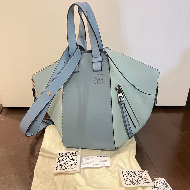 Loewe Hammock Bag Small Handbag Shoulder Bag Leather Light Blue