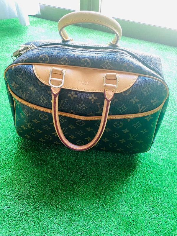 Louis Vuitton Trouville Handbag Monogram Canvas Leather Brown