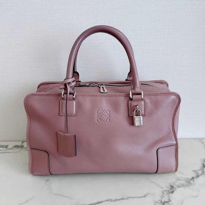Loewe Amazona 36 Handbag Dusty Pink Leather Silver Hardware