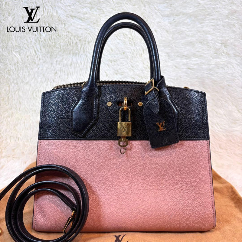 Louis Vuitton City Steamer Pm M51590 2-Way Handbag Shoulder Bag Leather