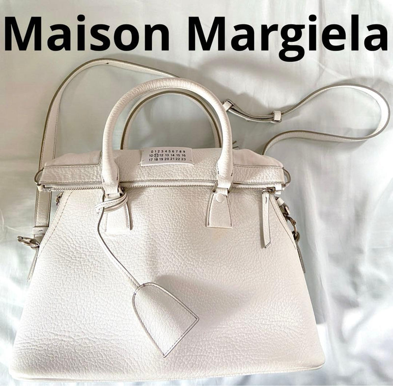 Maison Margiela 5AC Medium Handbag Shoulder Crossbody Calfskin Leather Metal