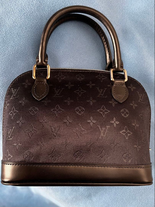 Louis Vuitton Satin Clutch Handbag Black