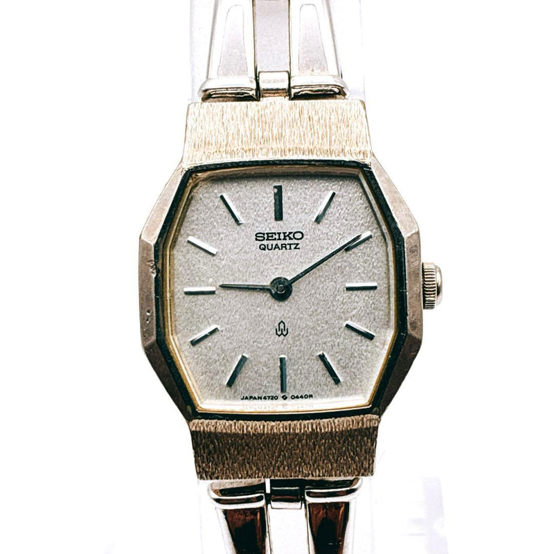 SEIKO 4720-5140 1988 Womens Quartz Octagon PDP Case Silver White Dial Metal