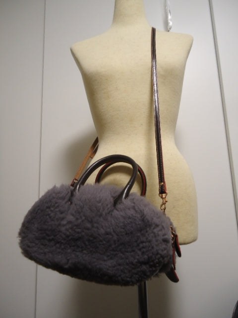 Mouton Bag Genuine Sheepskin Wool Handbag Cozy Winter Fashion Tote