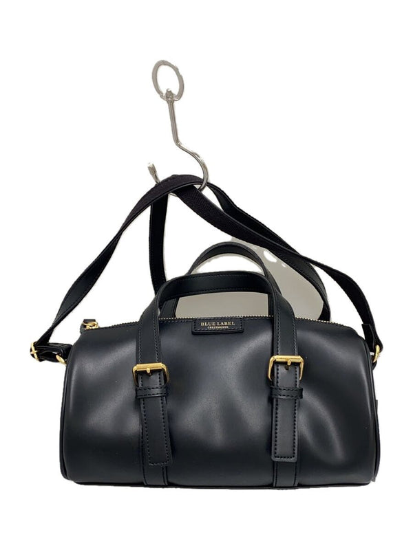 Blue Label Crestbridge Shoulder Bag Faux Leather Black Solid Color Womens