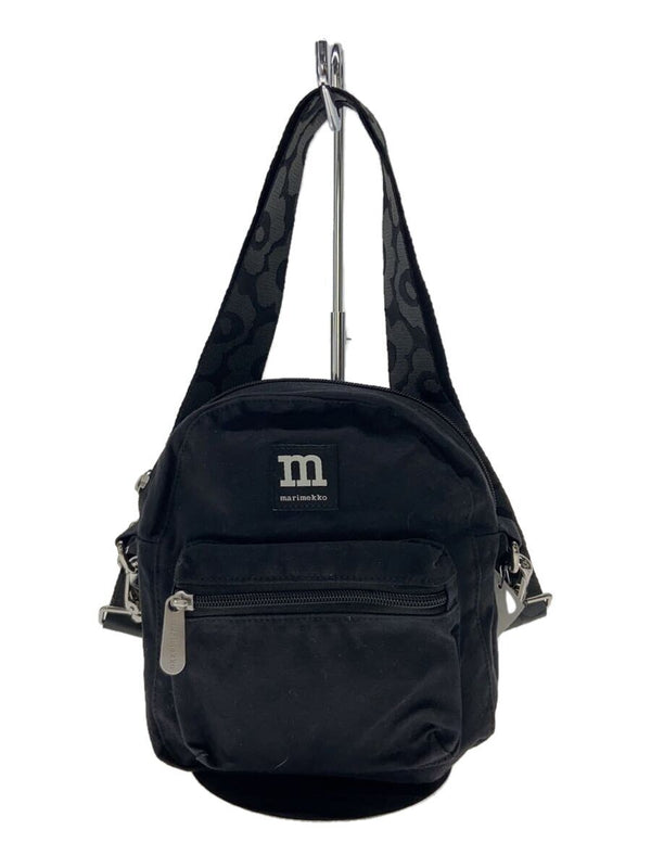 Marimekko Kaste Canvas Shoulder Bag Black Everyday Tote Handbag