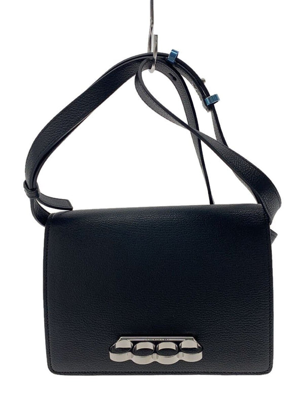 Alexander Mcqueen Grip Shoulder Bag Black Leather Designer Handbag Womens