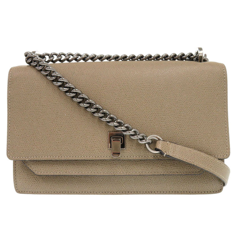 Sprizza Leather Beige Chain Shoulder Bag 1392 Designer Handbag Italian