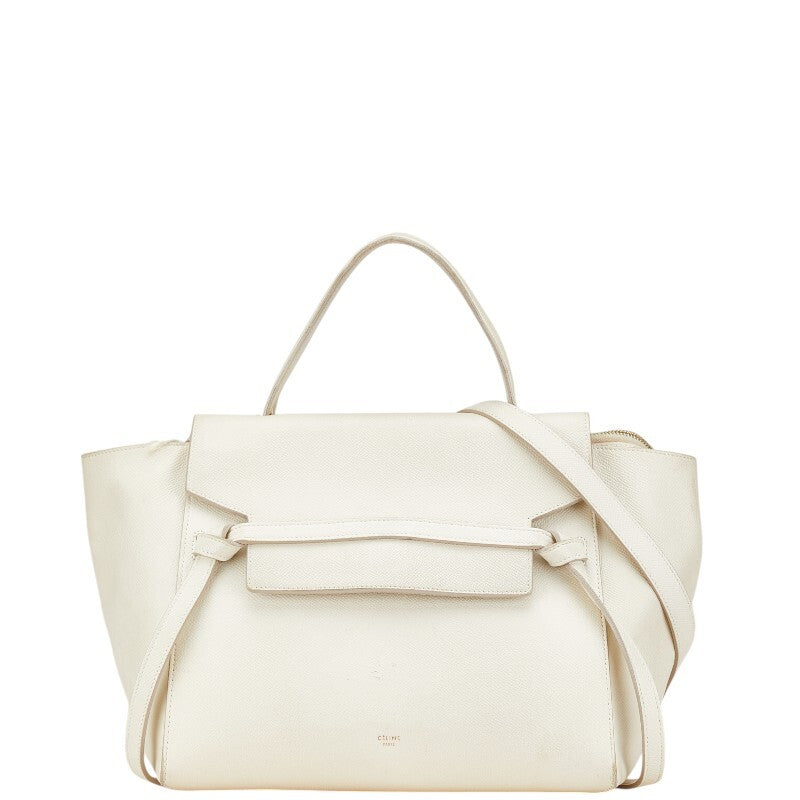 Celine Belt Bag Ivory Leather Handbag Shoulder Bag 2-way Womens Designer Celine
