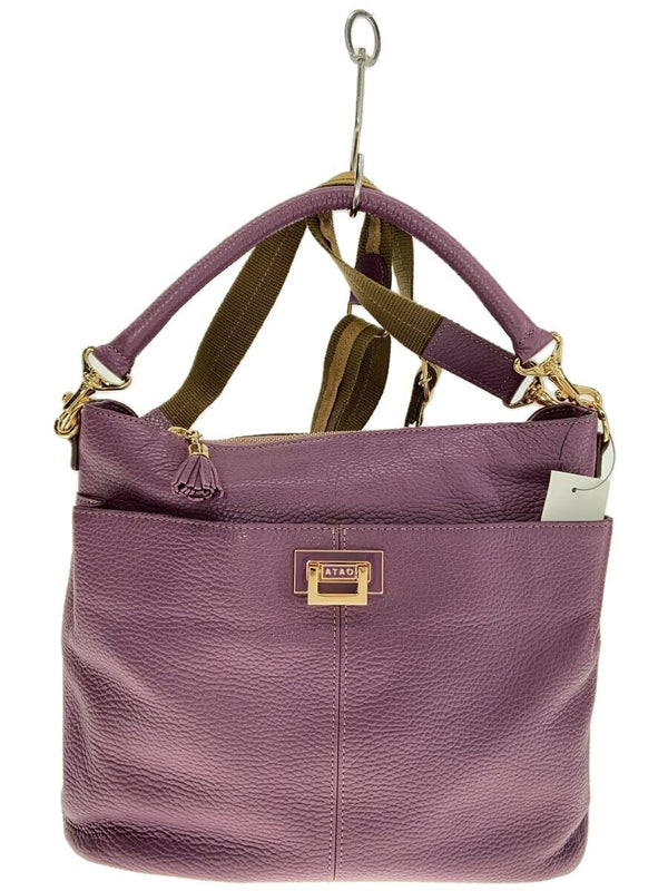 Weekend 2-way Leather Shoulder Bag Purple Designer Handbag Crossbody