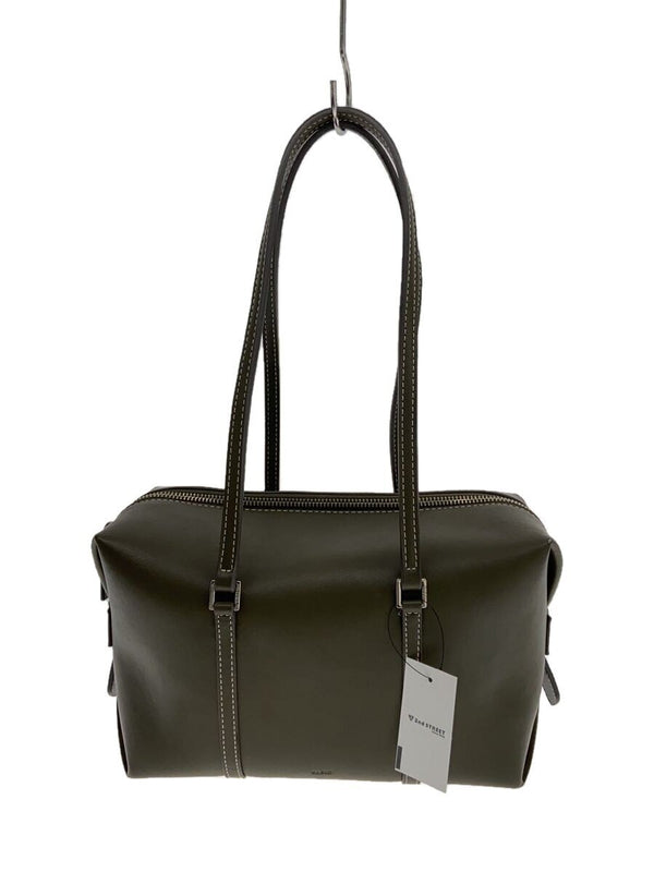 Vasic Tete Shoulder Bag Khaki Solid Leather Handbag With Corner Scuffing