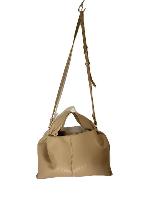 Polene Shoulder Bag Leather Beige Womens Crossbody Bag Designer Handbag