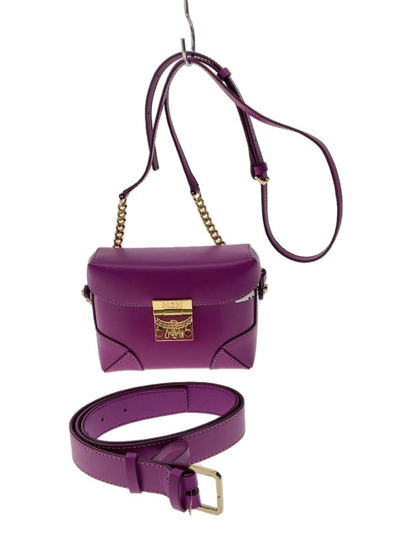 Mcm Shoulder Bag Pink Leather Womens Designer Handbag Stylish Purse