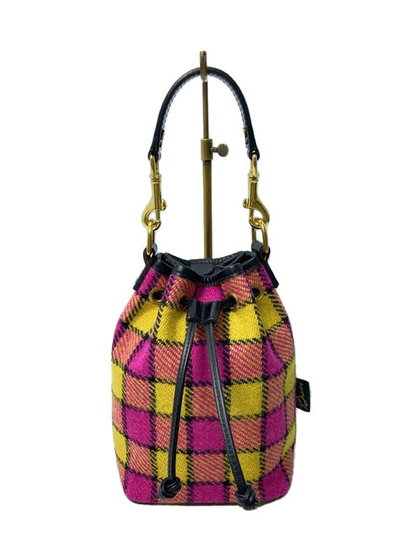 Brady Shoulder Bag Pink Wool Check Brady22-bbl-02 Ladies Handbag Purse Designer