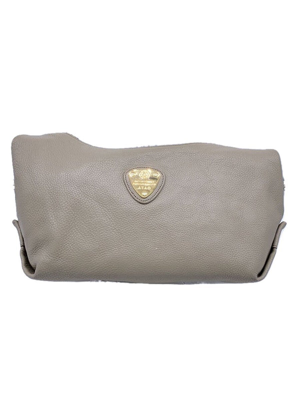 Shoulder Bag Leather Beige Solid Color Womens Crossbody Purse Handbag