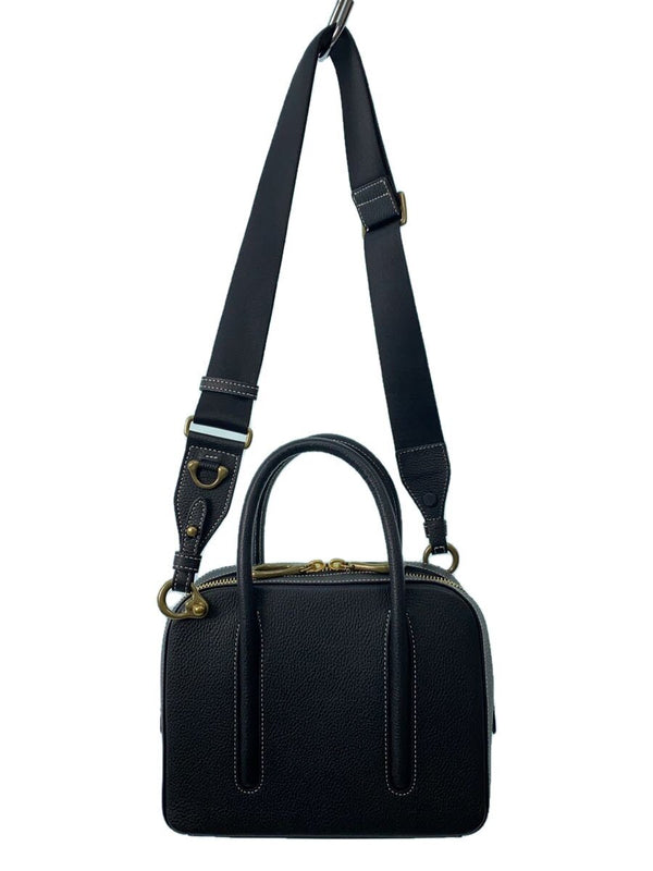 Toffloadstone Shoulder Bag Cowhide Leather Purse Black Solid Color Elegant