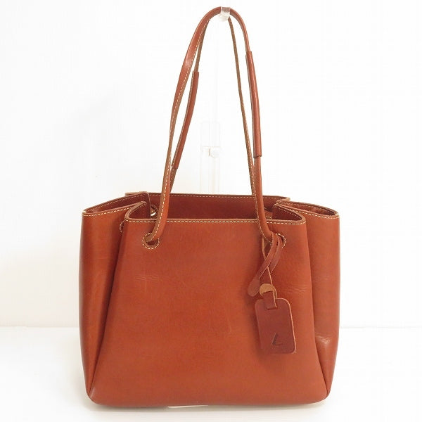 Tsuchiya Kaban Seizosho Shoulder Bag Brown Leather Gathered Design Womens 926340
