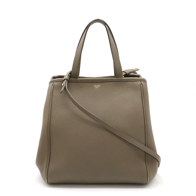 Celine Small Fold Cabas Tote Bag 194073 2-way Shoulder Bag Leather Greige Gold