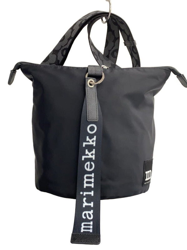 Marimekko Shoulder Bag 091923 Black Nylon Crossbody Everyday Casual Solid Color