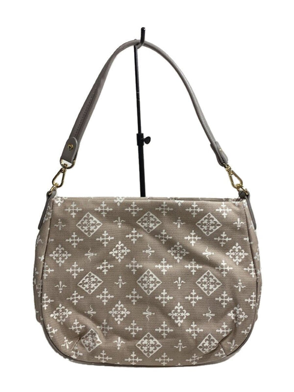 Shoulder Bag Ce-393 Khaki Cotton Purse All-over Pattern Casual Everyday