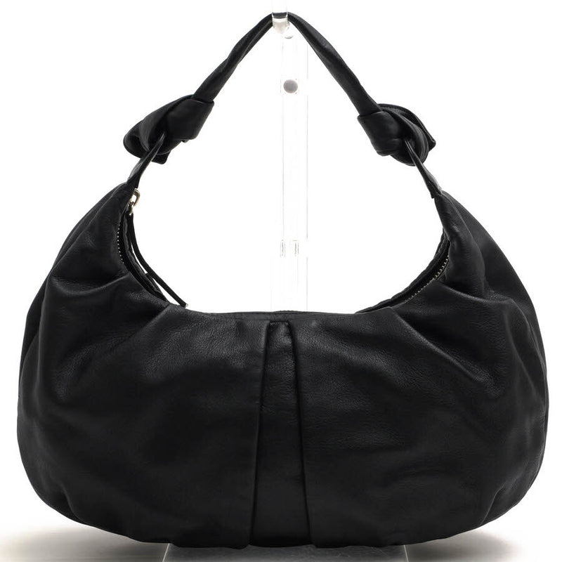 Tsuchiya Kaban Shoulder Bag Soft Air Cowhide Leather Chiffon Scarf Accent