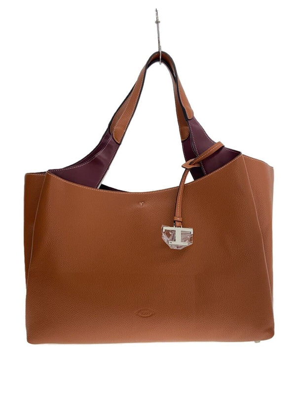 Tods Timeless Shoulder Bag Brown Leather Handbag Designer Purse Womens Fashion