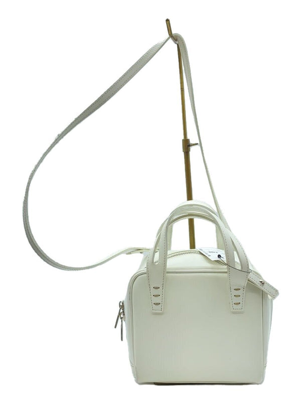A Vacation Leather Shoulder Bag White Solid Color Purse Crossbody Handbag