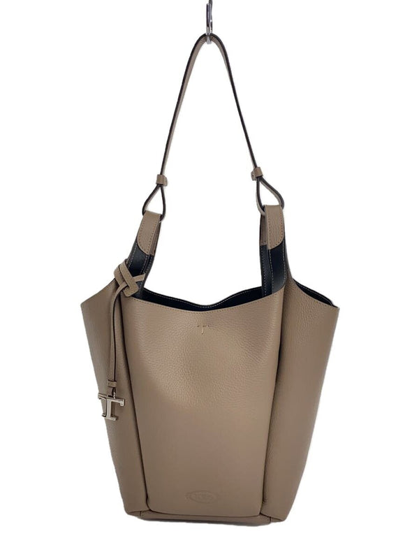 Tods Leather Bucket Bag T Timeless Shoulder Bag Beg Beige Designer Handbag