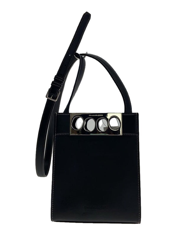 Alexander Mcqueen Grip Mini Shoulder Bag Black Leather Solid Color Designer