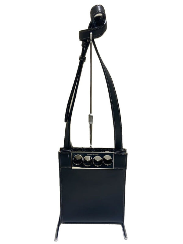 Alexander Mcqueen Grip Mini Shoulder Bag Black Leather Solid Color Designer