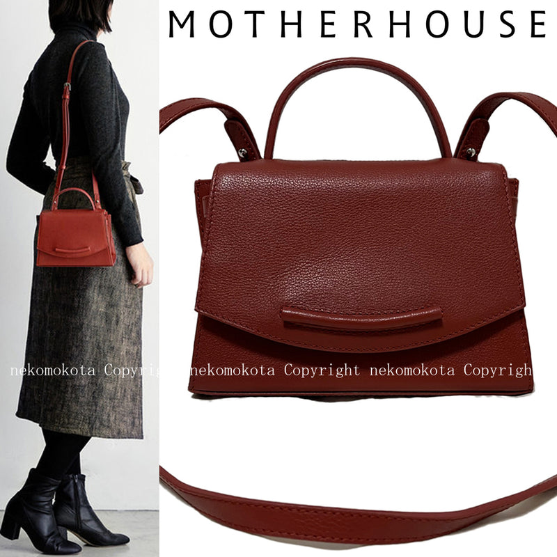 Emy S Anemone Brown Leather Handbag 2-way Shoulder Bag Leather