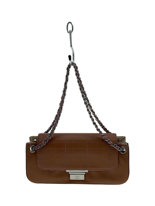 Chanel Chocolate Bar Chain Shoulder Bag Brown Leather Sun Fading Designer