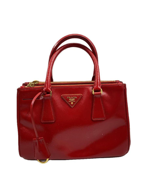 Prada Galleria Shoulder Bag Leather Red Solid Color Bn2316 Designer Handbag