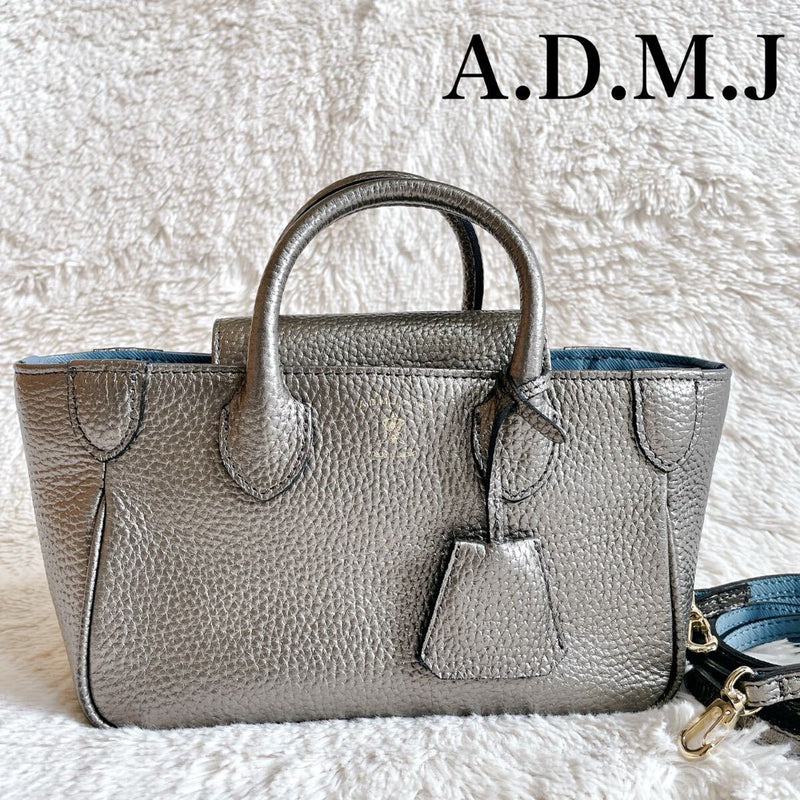 A.d.m.j. 2-way Micro Mini Tote Shoulder Bag Leather Designer Handbag