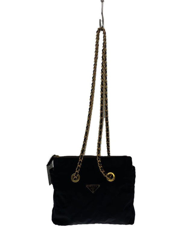 Prada Chain Shoulder Bag Nylon Navy B1468. Designer Handbag. Womens Fashion