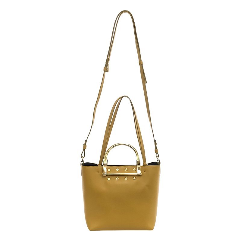 Zanchetti 3-way Gold Handle Mini Bag Yellow Gold Womens Clutch Purse Evening