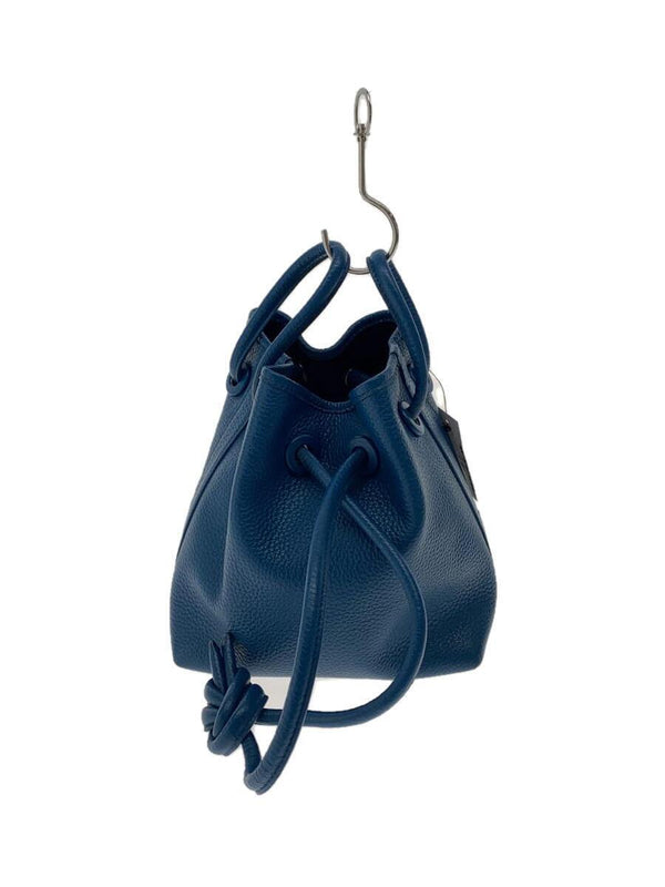 Vasic Bond Mini Drawstring Handbag Blue Leather Shoulder Bag Designer Purse