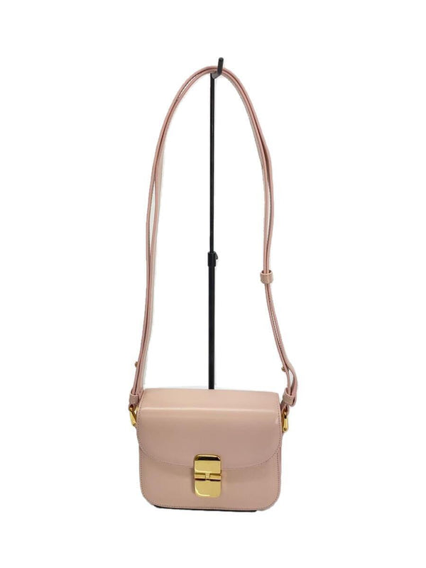 A.p.c. Shoulder Bag Plain Pink Leather Purse Crossbody Handbag For Women