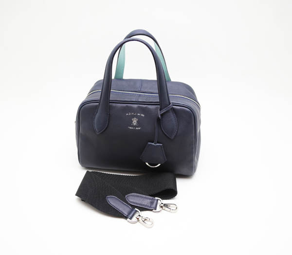 A.d.m.j. Boston Bag Los Angeles 21ws01021 Navy Calf Leather 2-way Shoulder Bag