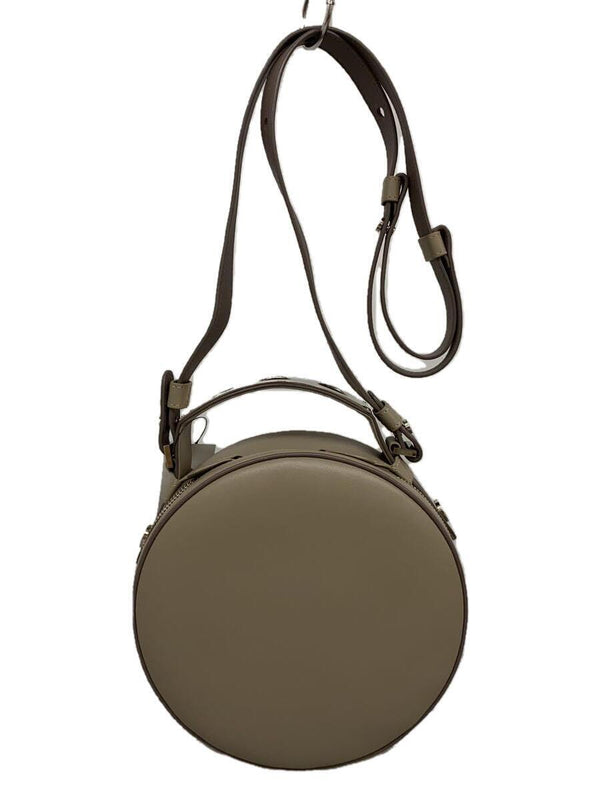 Perrin Circle Shoulder Bag Leather Gray Purse Designer Handbag Fashion Accessory