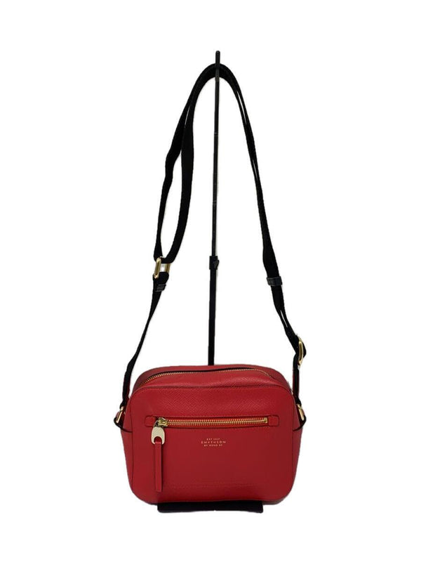 Smythson Shoulder Bag Red Solid Leather Crossbody Bag Designer Handbag