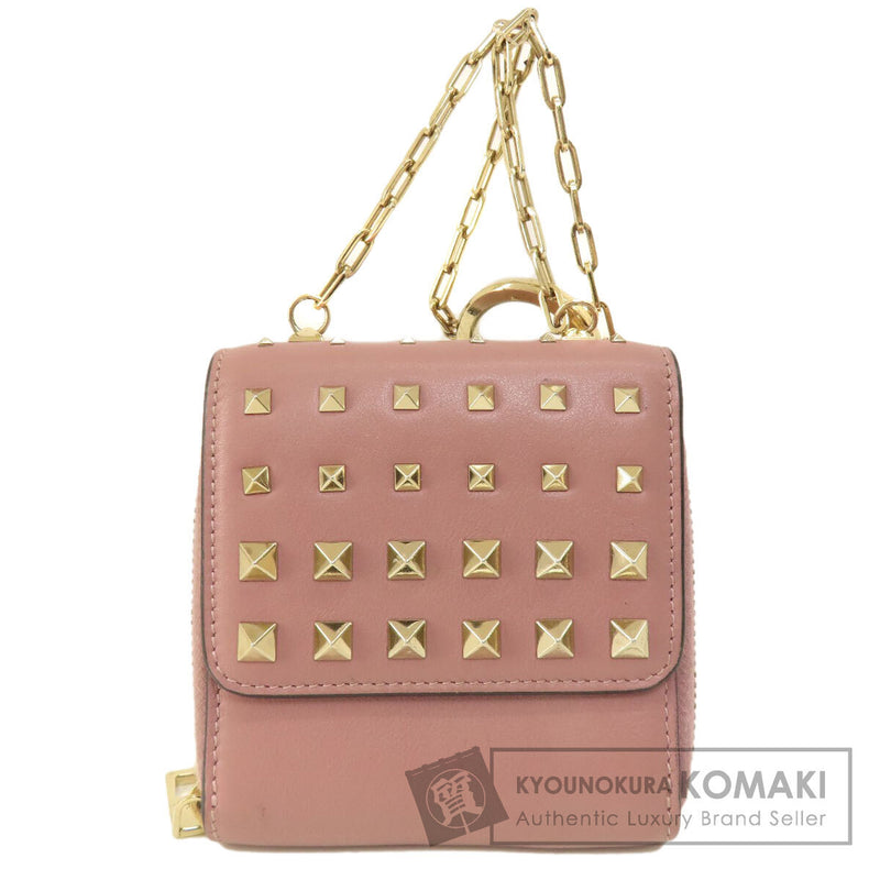 Garavani Studded Leather Bi-fold Wallet Womens Coin Pouch Wallet