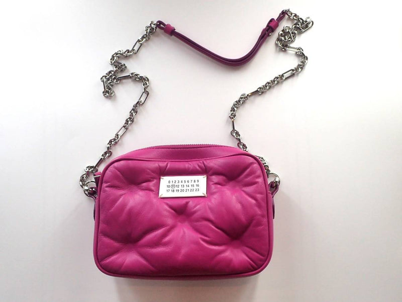 99518 Maison Margiela Glam Slam Purple Leather Shoulder Bag Designer Clutch