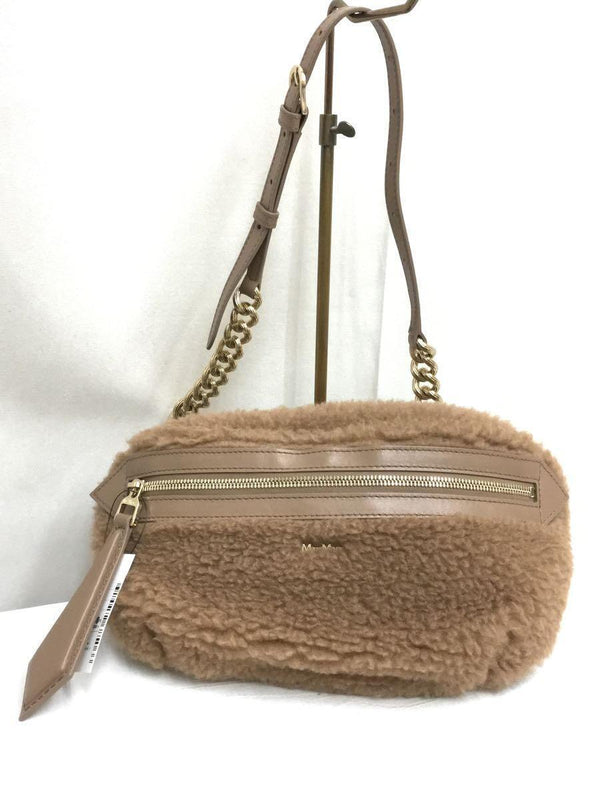 Max Mara Teddy Shoulder Bag Italian-made Chain Bag Brown Designer Handbag