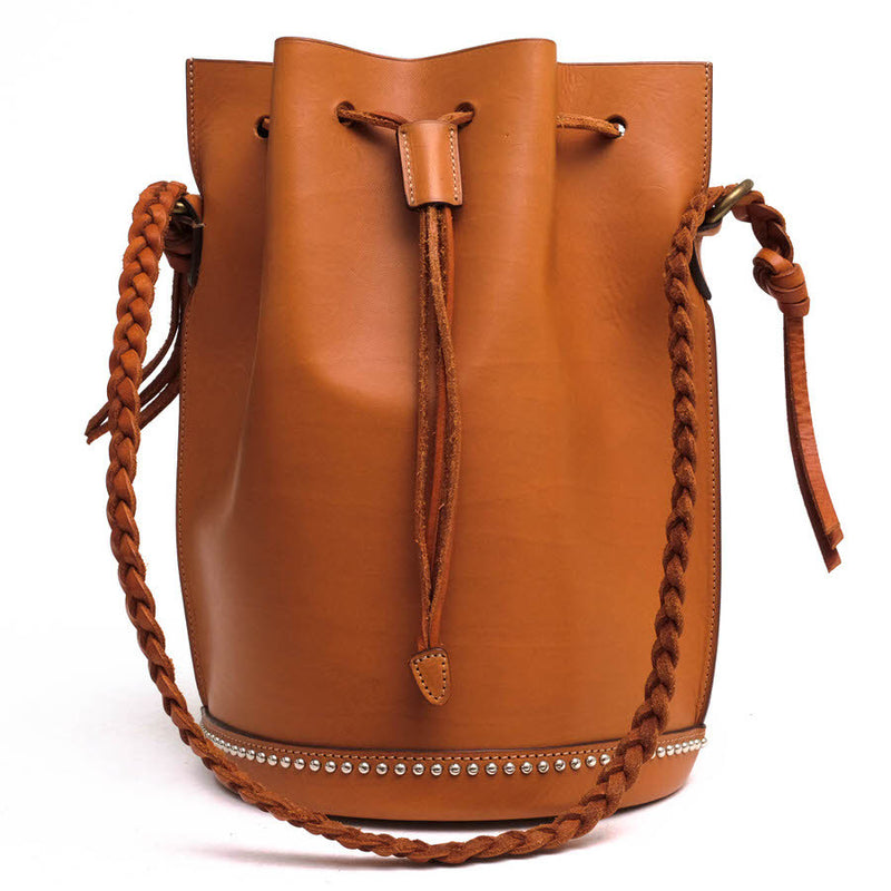 Daniel Bob Shoulder Bag Dab P385tb Sally Cowhide Leather Drawstring Bag Studded