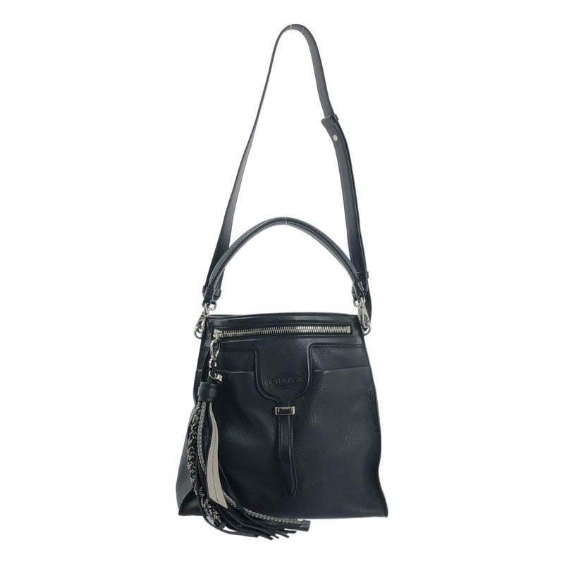Tods Thea 2-way Leather Shoulder Bag Black Womens Handbag Designer Tote