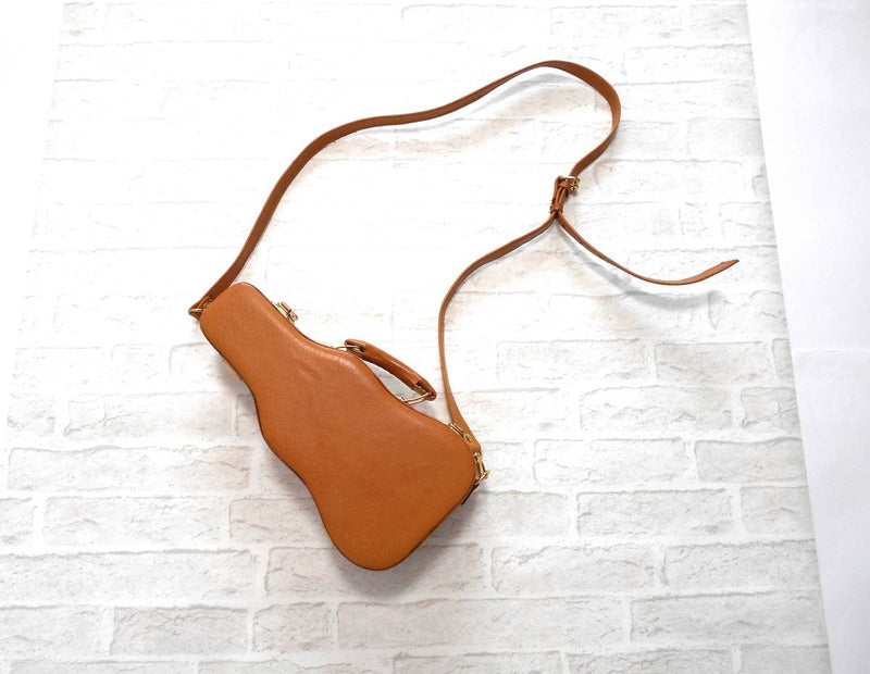 Pigskin Leather Violin 2-way Bag Handbag Shoulder Crossbody. Genuine Leather.