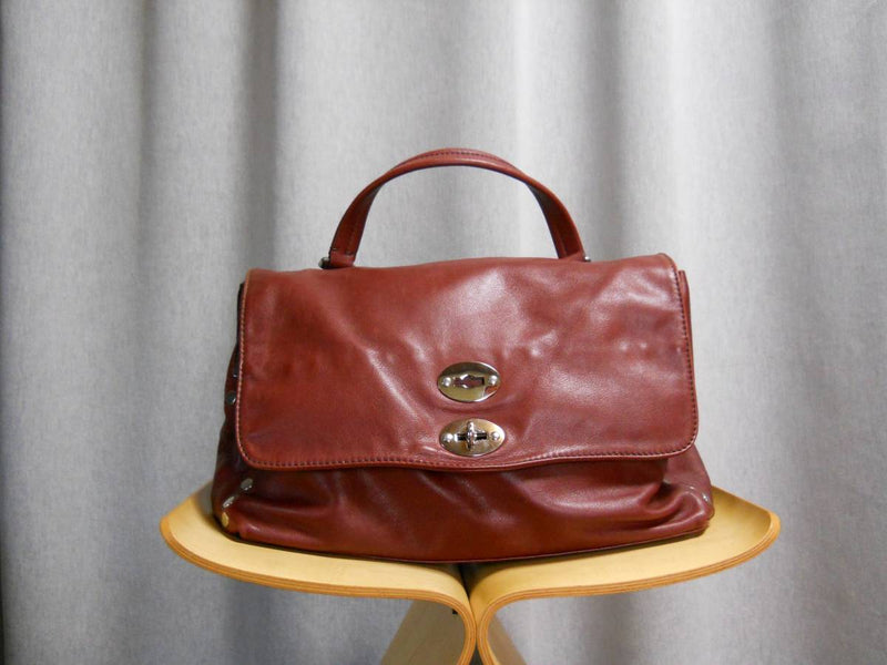 Postina Bag Brown Terracotta Leather Satchel Designer Handbag